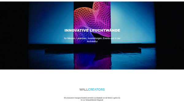 Screenshot Website Wallcreators